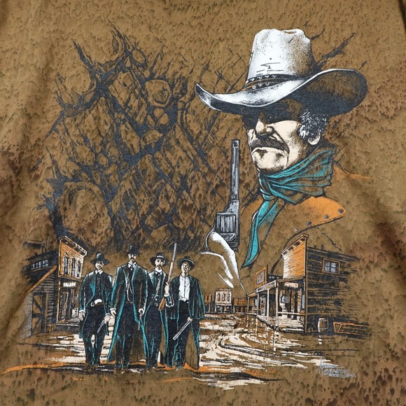 Vintage Cotton Fitz Western Cowboy Shirt Adult Large Guns Sheriff Nemo, S.D. USA - Picture 3 of 10
